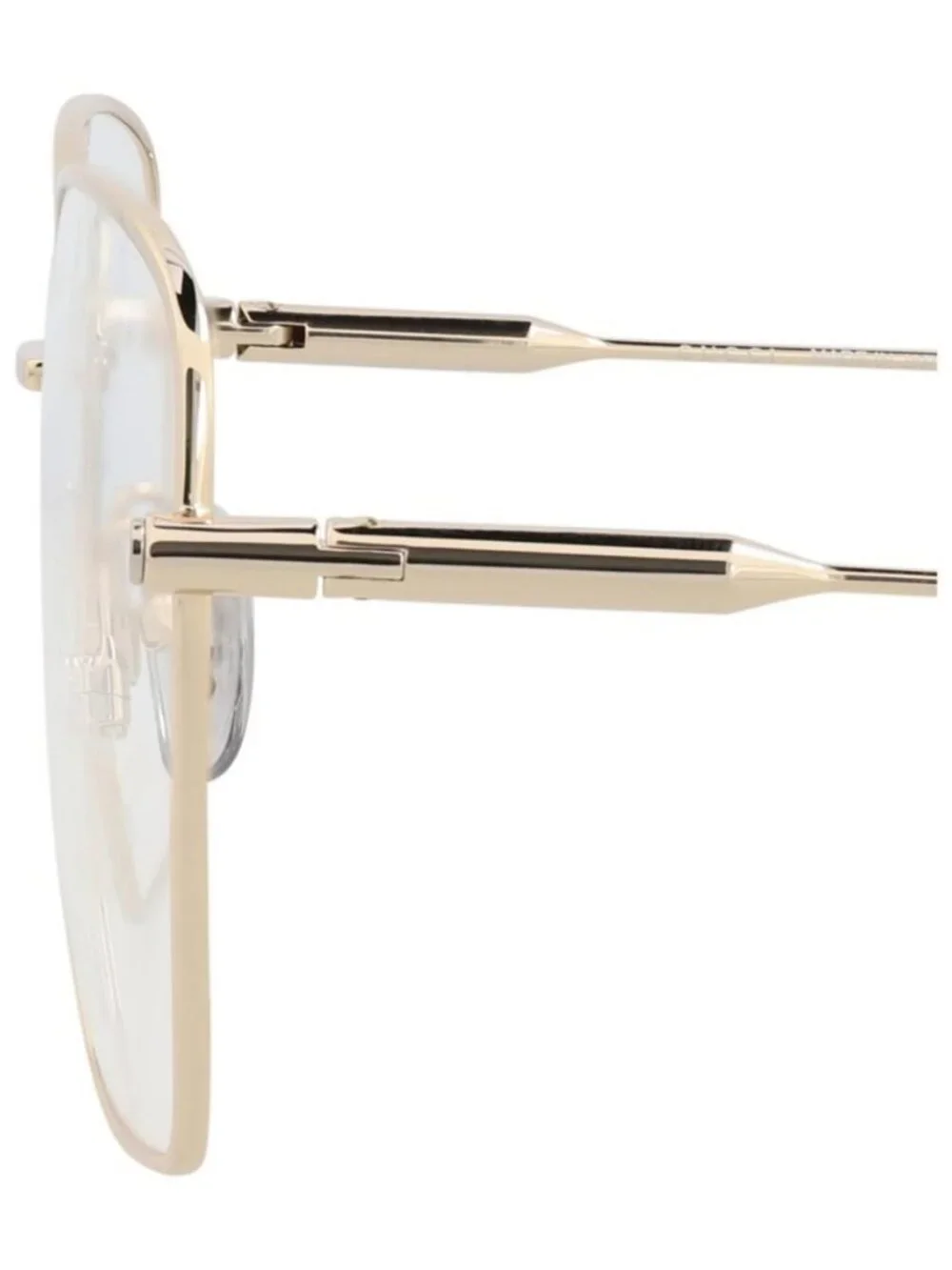 New Gucci Womens Square/Rectangle Gold Gold Transparent Fashion Designer Eyeglas